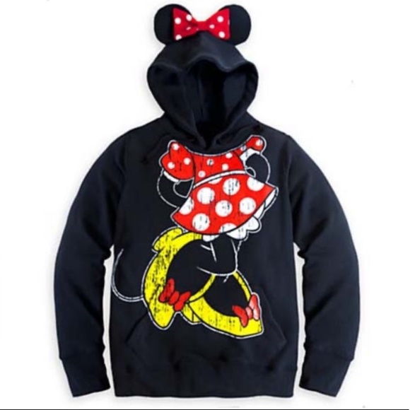 Disney Parks Mini Mouse Hoodie with Mouse Ears. Size Medium. - Picture 11 of 11